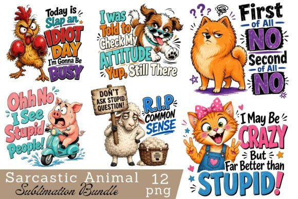 Bring Sarcasm to the Barn: The Ultimate Farm Animal PNG Bundle