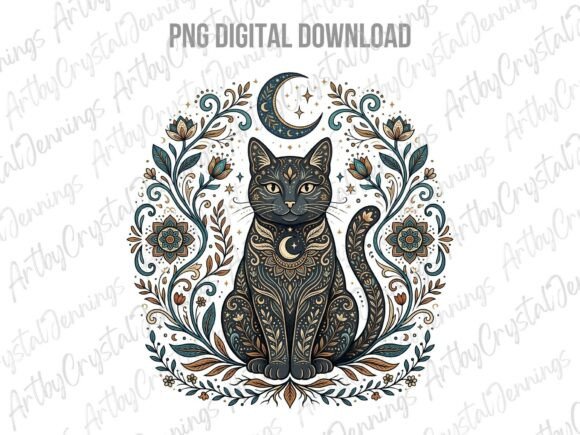 Celestial Floral Mystic Cat Animal PNG: A Designer's Guide