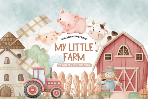 Creative Farm Clipart: Design with Rustic Charm