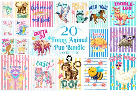 Funny Animal Pun Bundle: Instant Humor for Your Designs