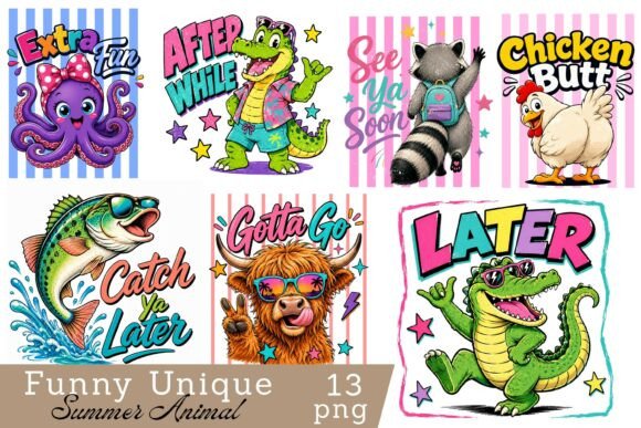 Funny Unique Summer Animal PNG Bundle: Elevate Your Designs