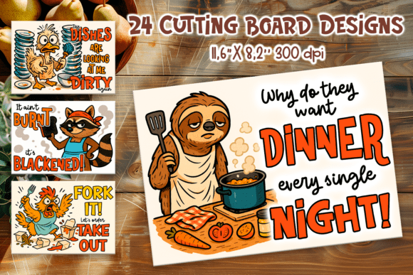 Hilarious Kitchen Humor: Funny Cutting Board Animal Sublimation Designs