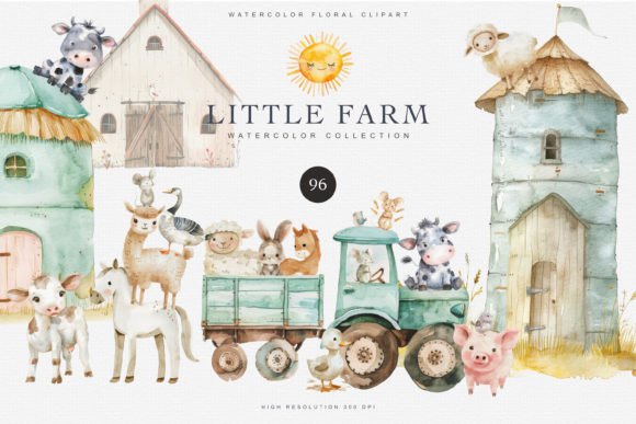 Little Farm Clipart: Charming Animal Graphics for Creative Projects