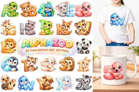 Unleash Playful Branding with Cute Animal Alphabet Clipart