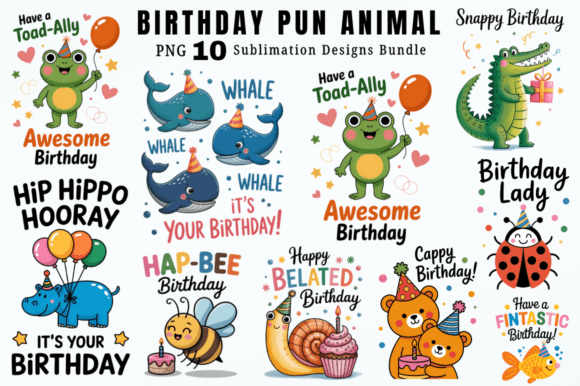 Unleashing Cuteness: Mastering the Birthday Pun Animal PNG Bundle