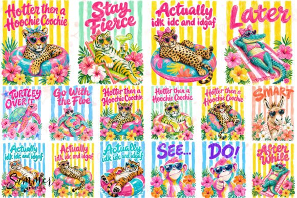 Unleashing Sassy Summer Preppy Animal Sublimation Graphics
