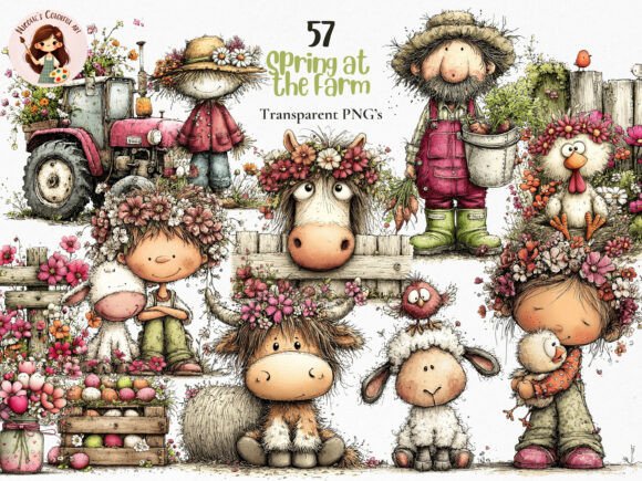 Watercolor Farm Animal Clipart Bundle: A Designer’s Cozy Toolkit