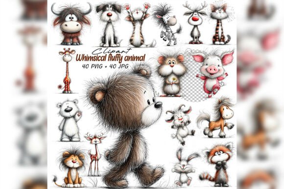 Whimsical Fluffy Animal Clipart Set: A Designer's Guide
